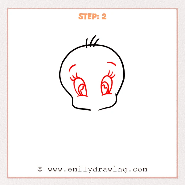 how to draw a tweety bird - Step 2